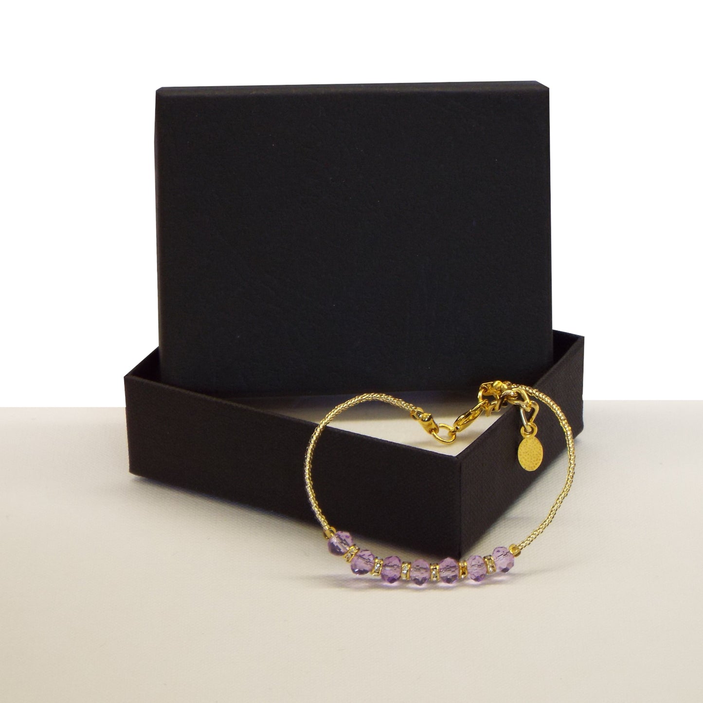 bracciale-gioiello-perle-vetro-cristallo-boemia-lilla-oro-sospiri-venezia-decoro-doge-singolo-fashion-idea-regalo-elegante-scatola