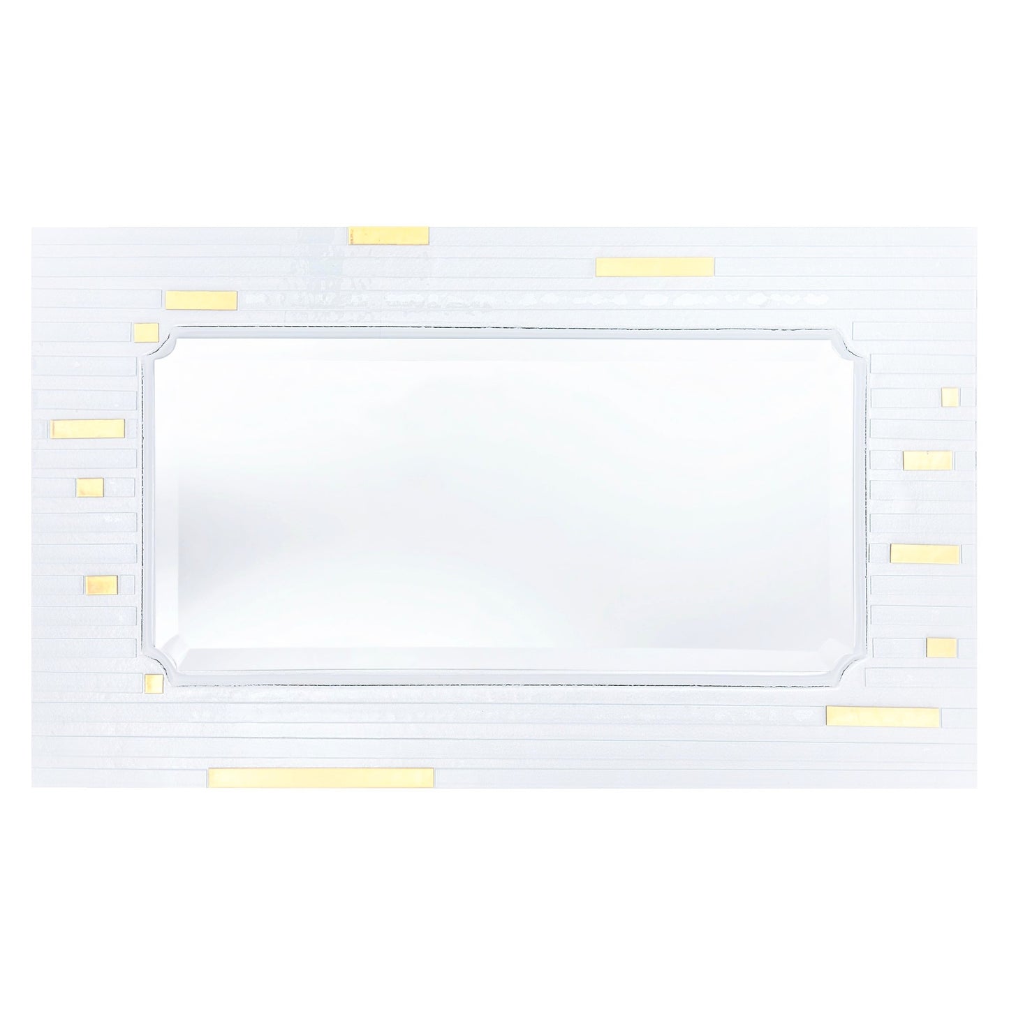 Specchiera da parete rettangolare in vetro Fusione decoro GESSATO Bianco cm. 80X60