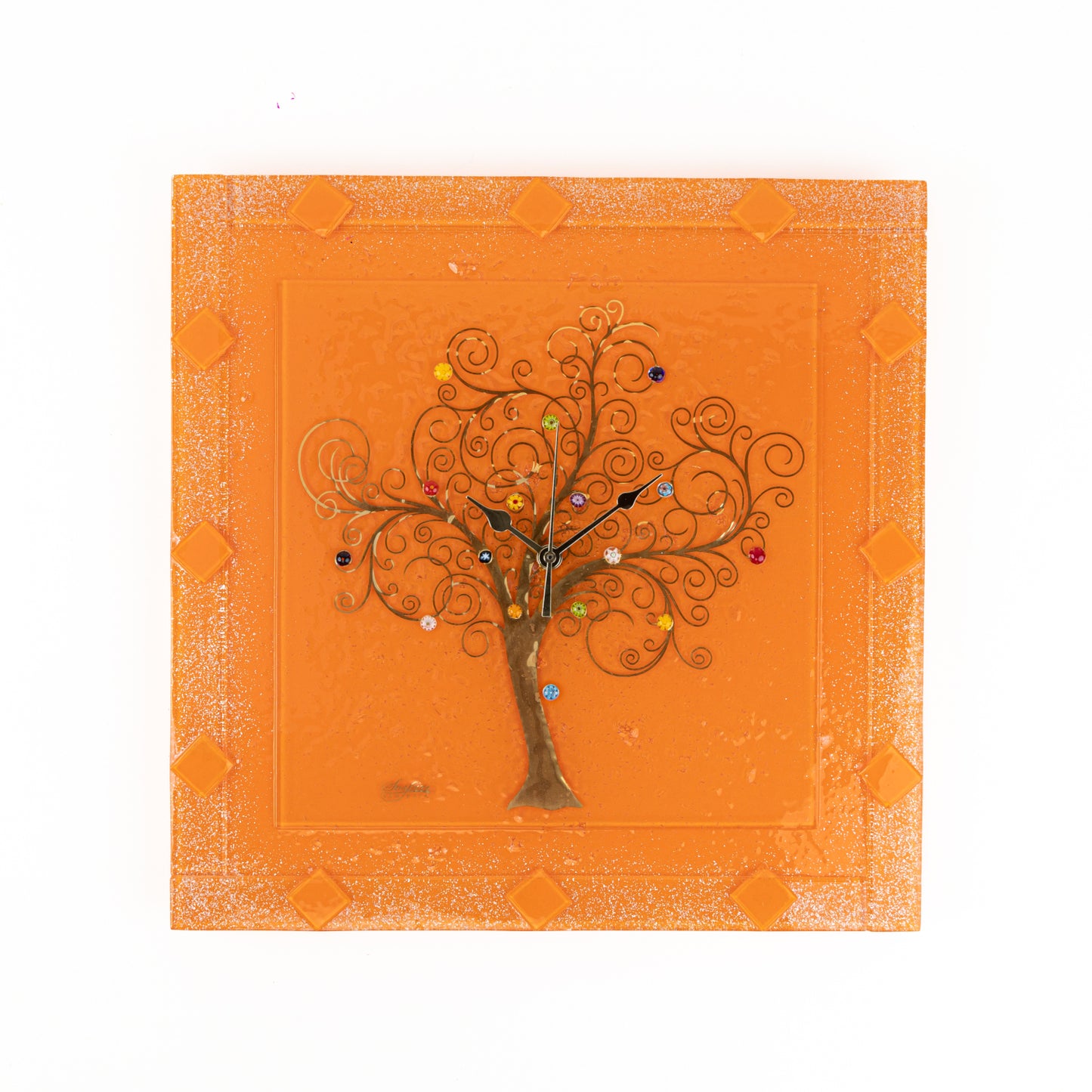 orologio-parete-vetro-arancio-murano-murrine-oro-idea-regalo-cerimonia_2