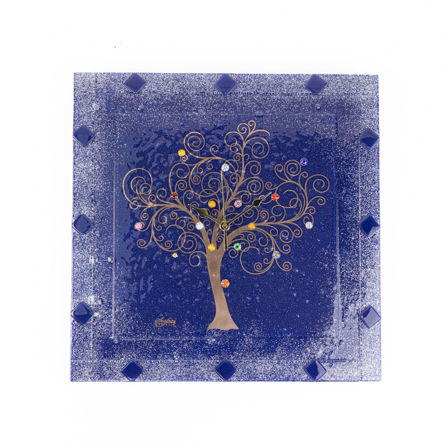 orologio-parete-vetro-blu-murano-murrine-oro-idea-regalo-cerimonia
