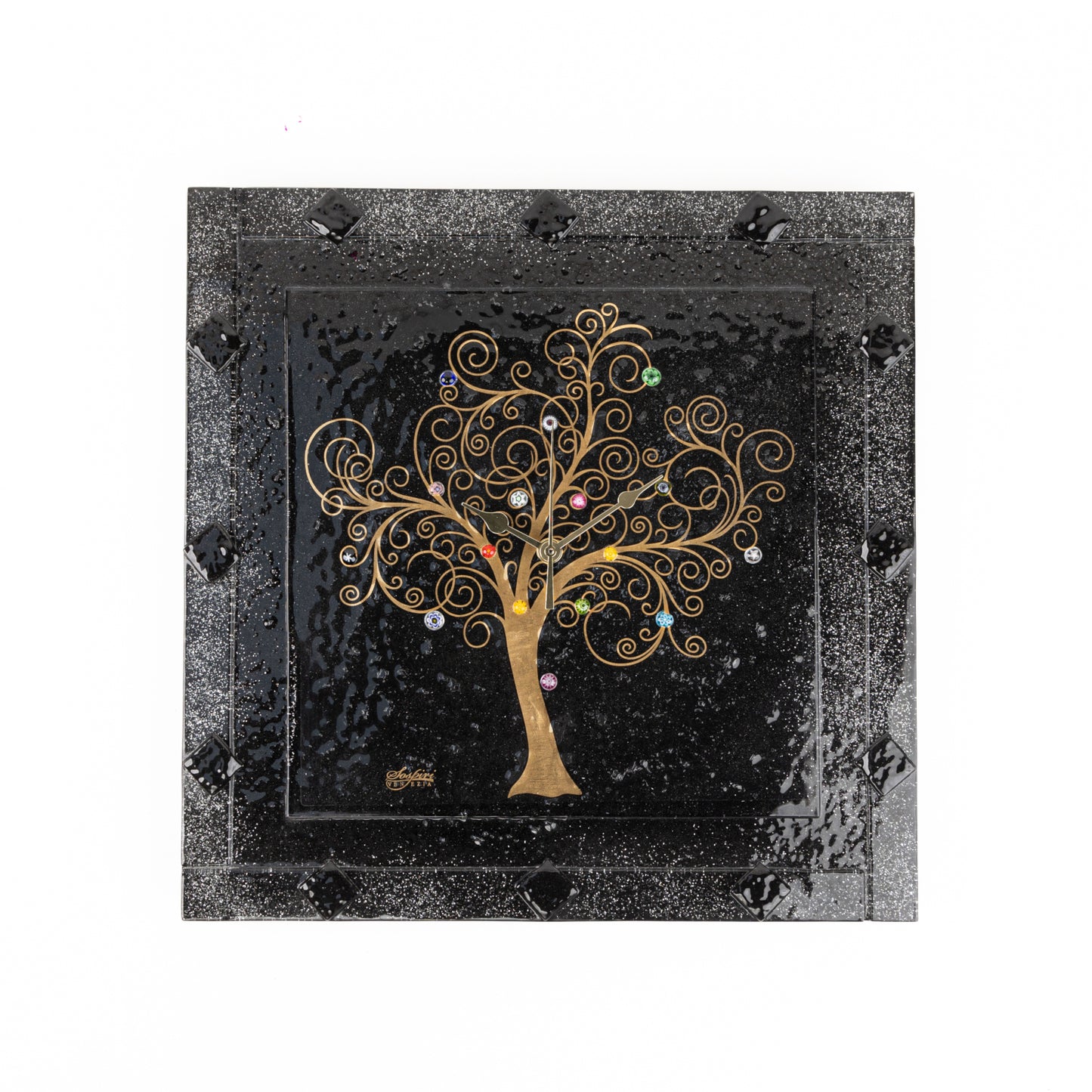 orologio-parete-vetro-nero-murano-murrine-oro-idea-regalo-cerimonia_2