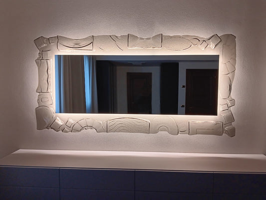 Specchiera da parete  in vetro Fusione termoformata decoro AETHERIA