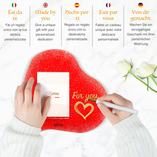 Portafoto Personalizzabile in Vetro di Murano, Idea Regalo originale ROSSO