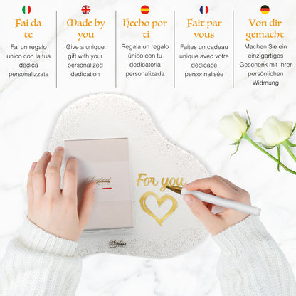 Portafoto Personalizzabile in Vetro di Murano, Idea Regalo originale BIANCO