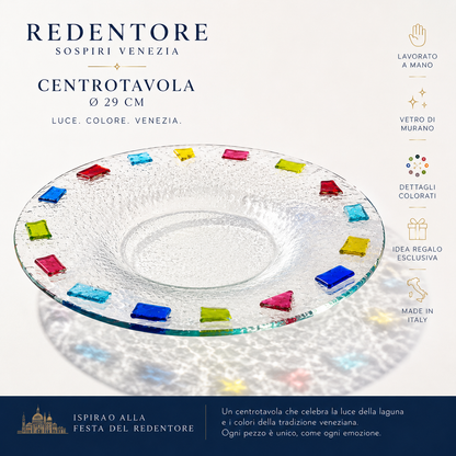 Piatto Rotondo Decorativo - Centrotavola Elegante Veneziano, Idea Regalo Design 28x28x5 cm