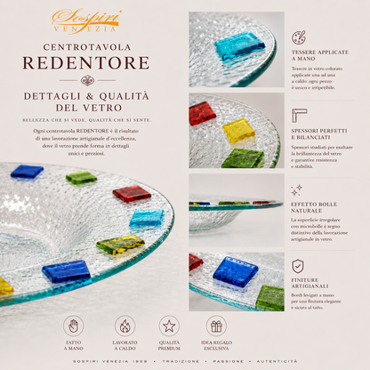Piatto Rotondo Decorativo - Centrotavola Elegante Veneziano, Idea Regalo Design 28x28x5 cm