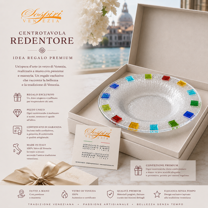 Piatto Rotondo Decorativo - Centrotavola Elegante Veneziano, Idea Regalo Design 28x28x5 cm