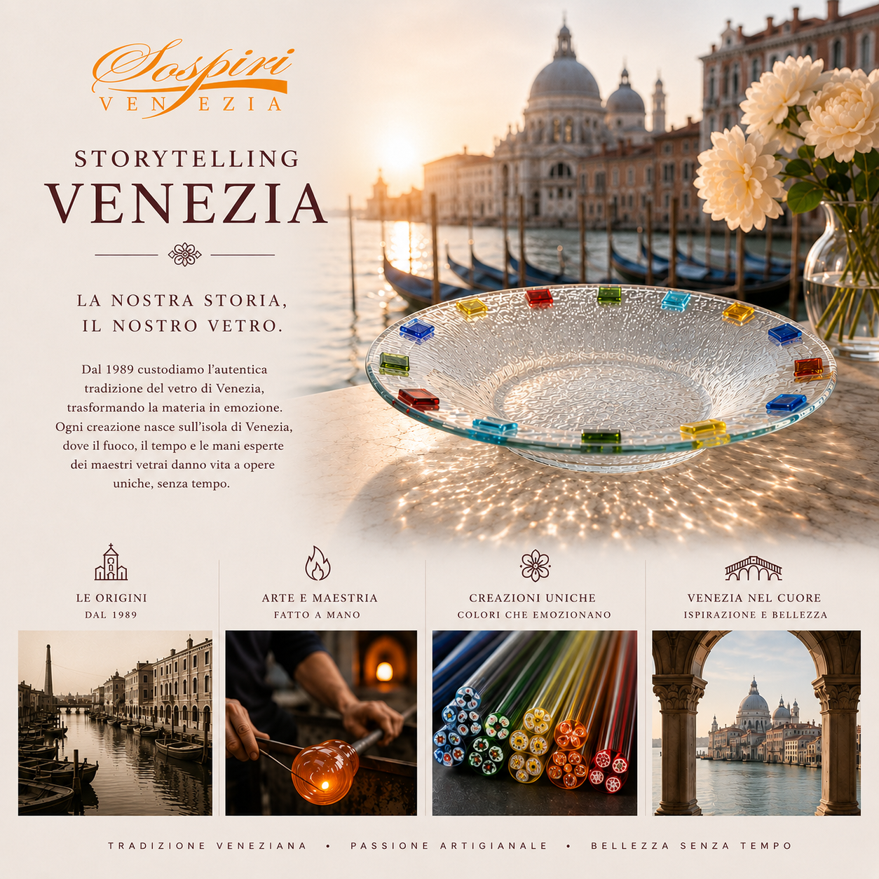 Piatto Rotondo Decorativo - Centrotavola Elegante Veneziano, Idea Regalo Design 28x28x5 cm