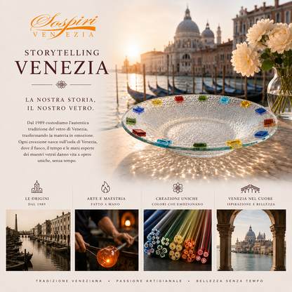 Piatto Rotondo Decorativo - Centrotavola Elegante Veneziano, Idea Regalo Design 28x28x5 cm