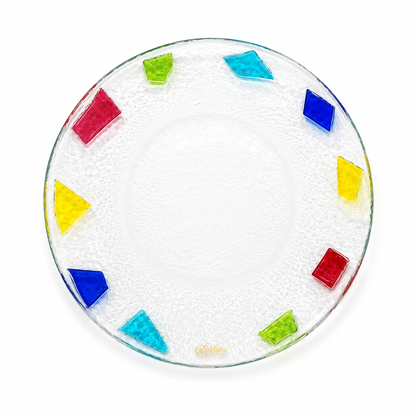 Piatto Rotondo Decorativo - Centrotavola Elegante Veneziano, 28x28x5 cm