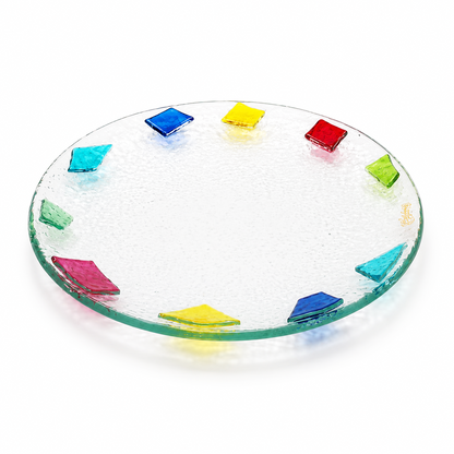 Piatto Rotondo Decorativo - Centrotavola Elegante Veneziano, 28x28x5 cm