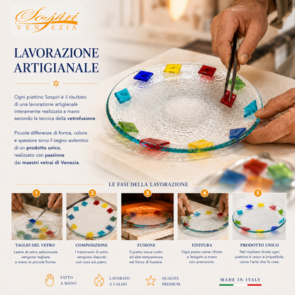 Piatto Rotondo Decorativo - Centrotavola Elegante Veneziano, 28x28x5 cm