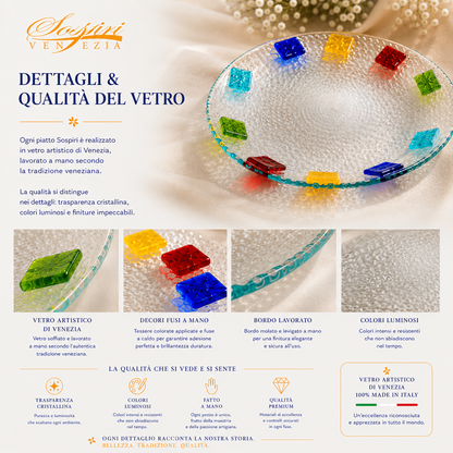 Piatto Rotondo Decorativo - Centrotavola Elegante Veneziano, 28x28x5 cm