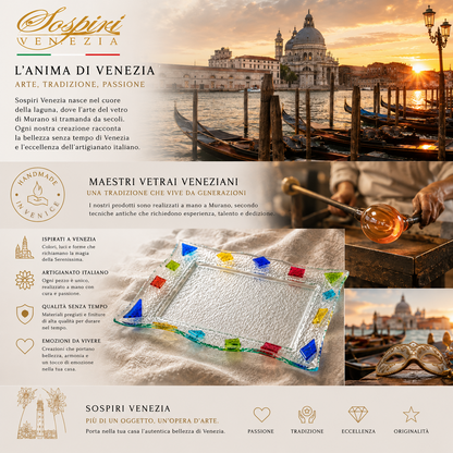 Vassoio Decorativo  Centrotavola Moderno Design Veneziano, Idea Regalo 30x20x3 cm