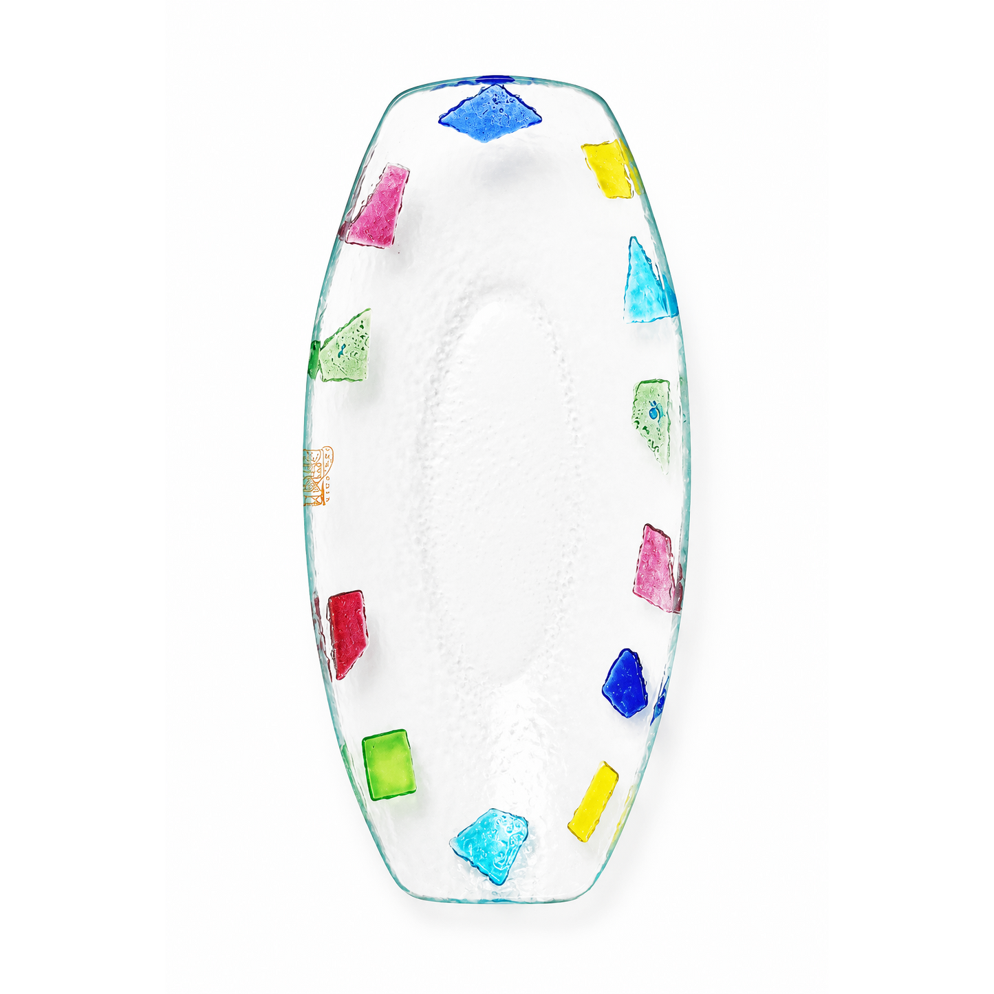 Coppa Decorativa in Vetro - Vassoio Elegante Design Veneziano, Idea Regalo Raffinata 24x11x5 cm