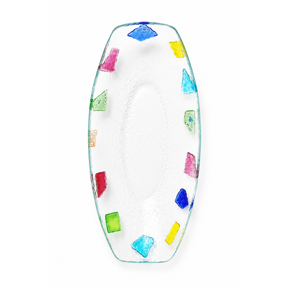 Coppa Decorativa in Vetro - Vassoio Elegante Design Veneziano, Idea Regalo Raffinata 24x11x5 cm
