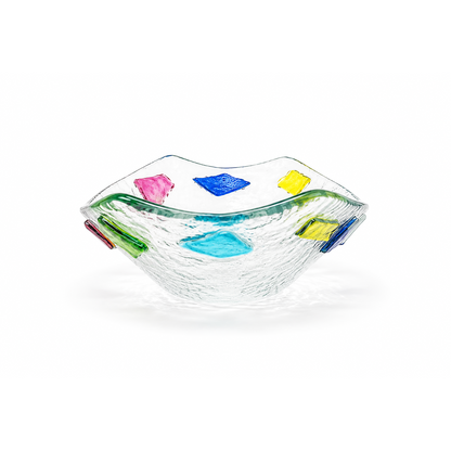 Coppa Decorativa in Vetro - Vassoio Elegante Design Veneziano, Idea Regalo Raffinata 24x11x5 cm
