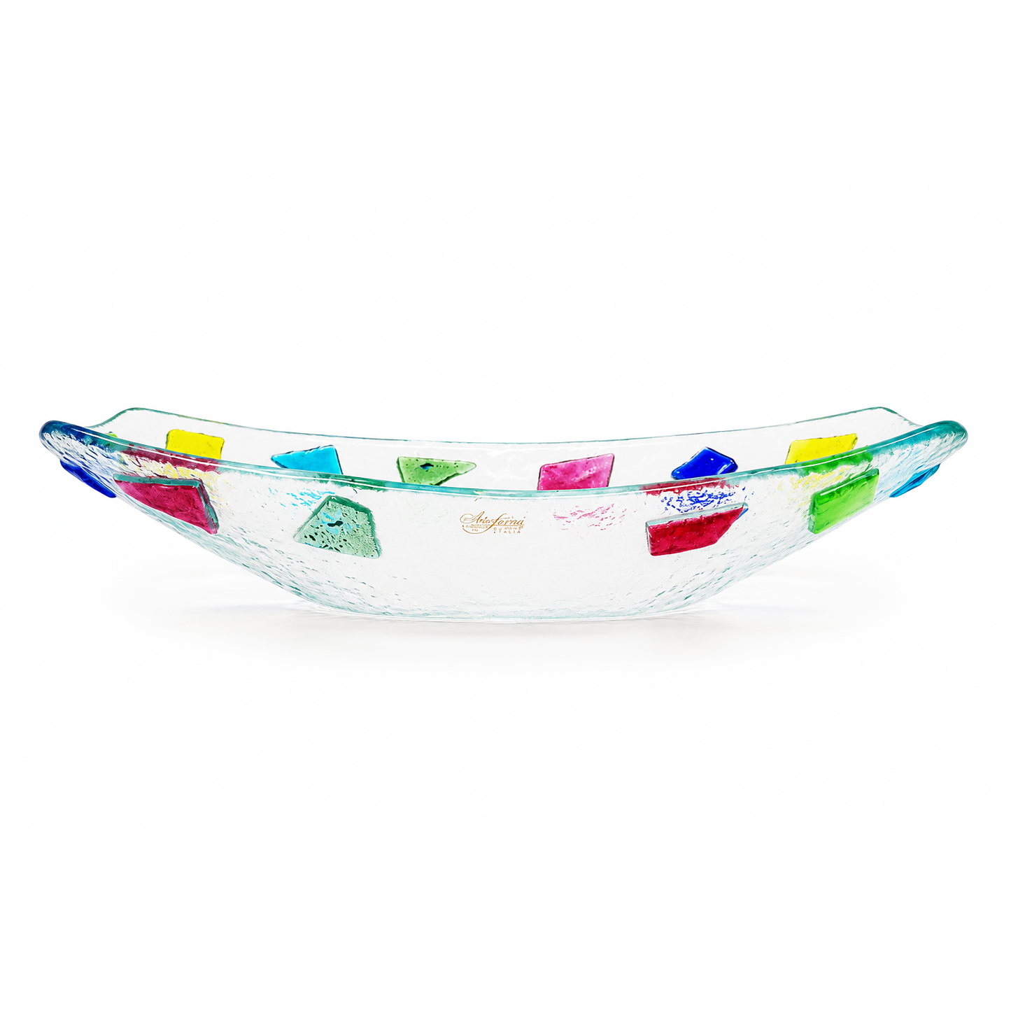 Coppa Decorativa in Vetro - Vassoio Elegante Design Veneziano, Idea Regalo Raffinata 24x11x5 cm