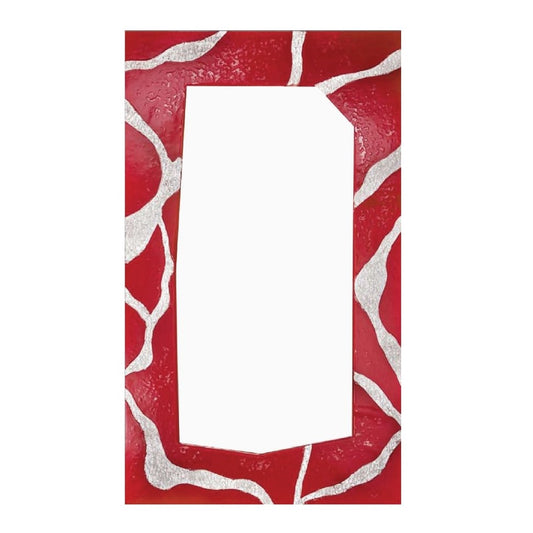 Specchiera da parete rettangolare in vetro Fusione decoro DOGE ROSSO cm. 60x80