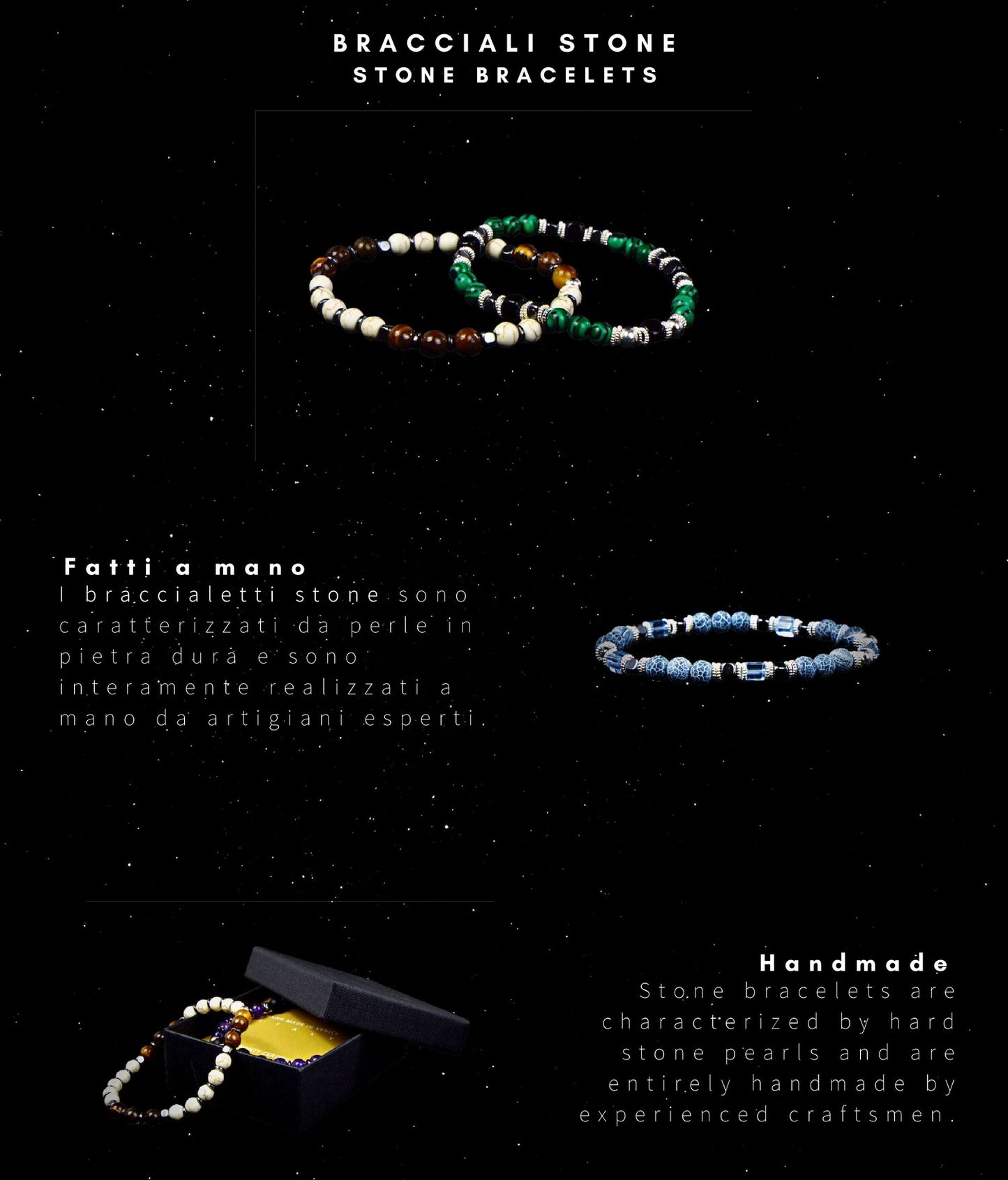 Bracciale STONE in pietre naturali idea regalo donna fashion
