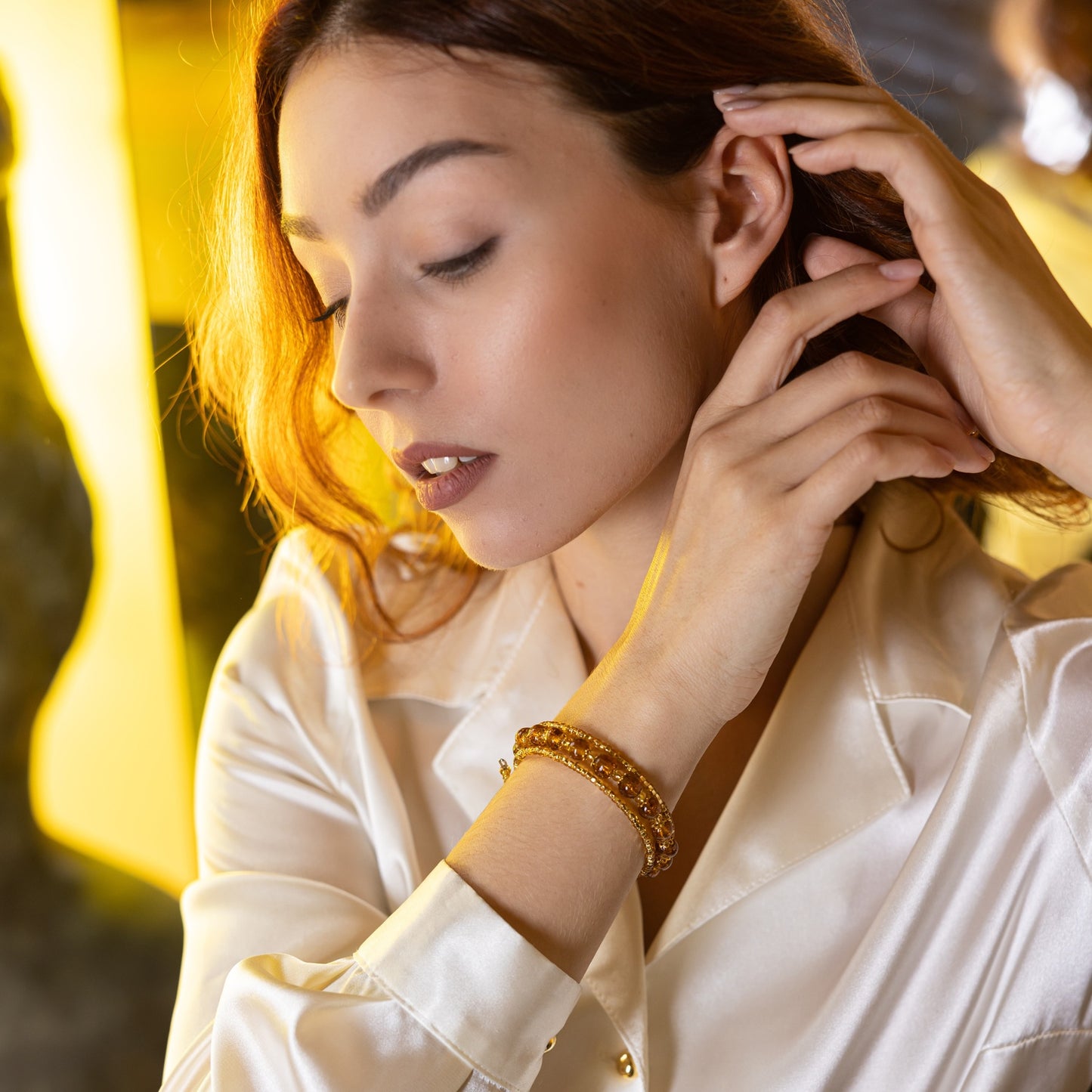 Bracciale REZZONICO in perle di vetro di Murano idea regalo fashion gioiello elegante