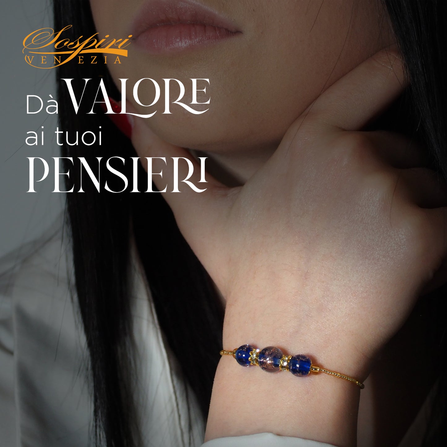 Bracciale LUCY in perle di vetro di Murano idea regalo fashion gioiello elegante