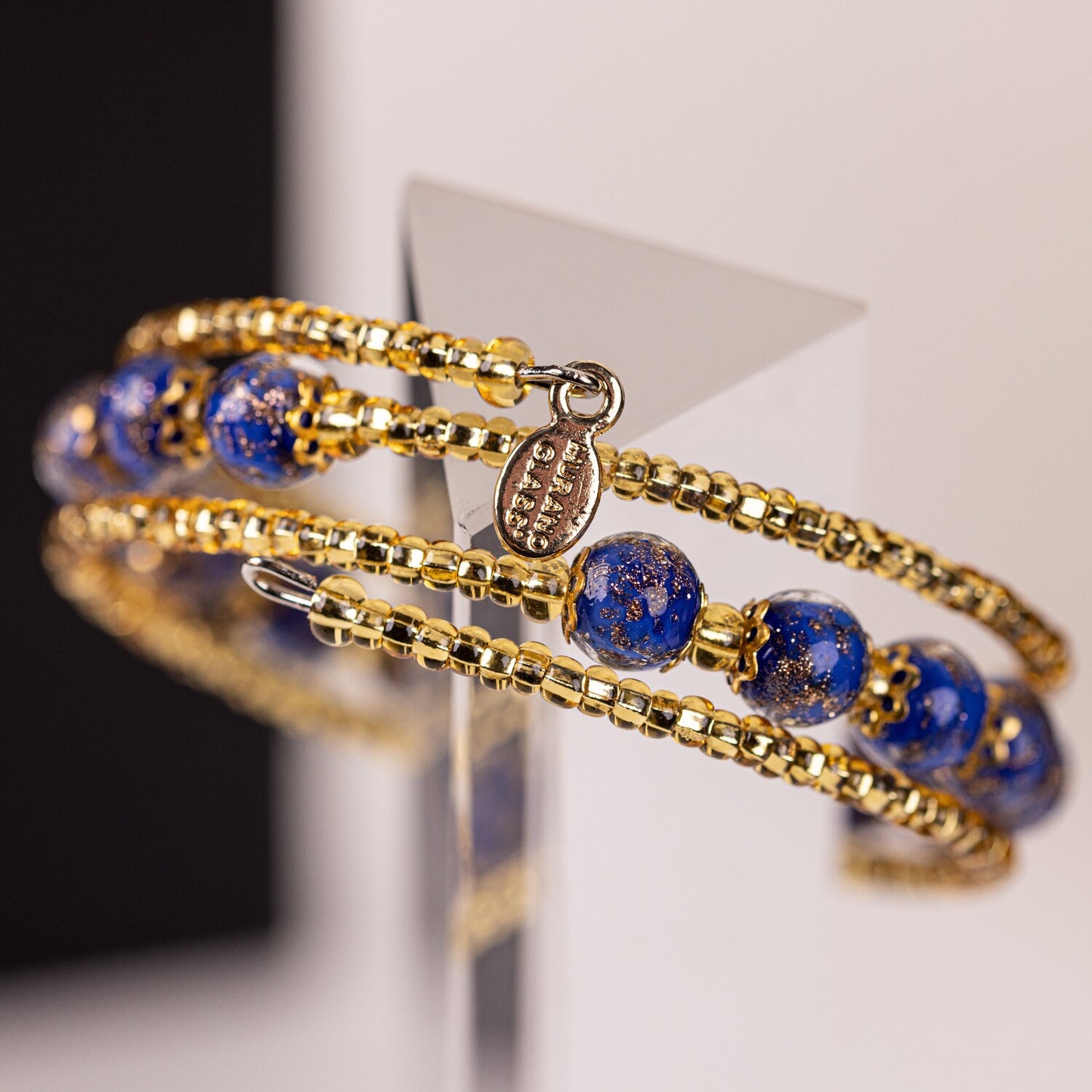 Bracciale REZZONICO in perle di vetro di Murano idea regalo fashion gioiello elegante