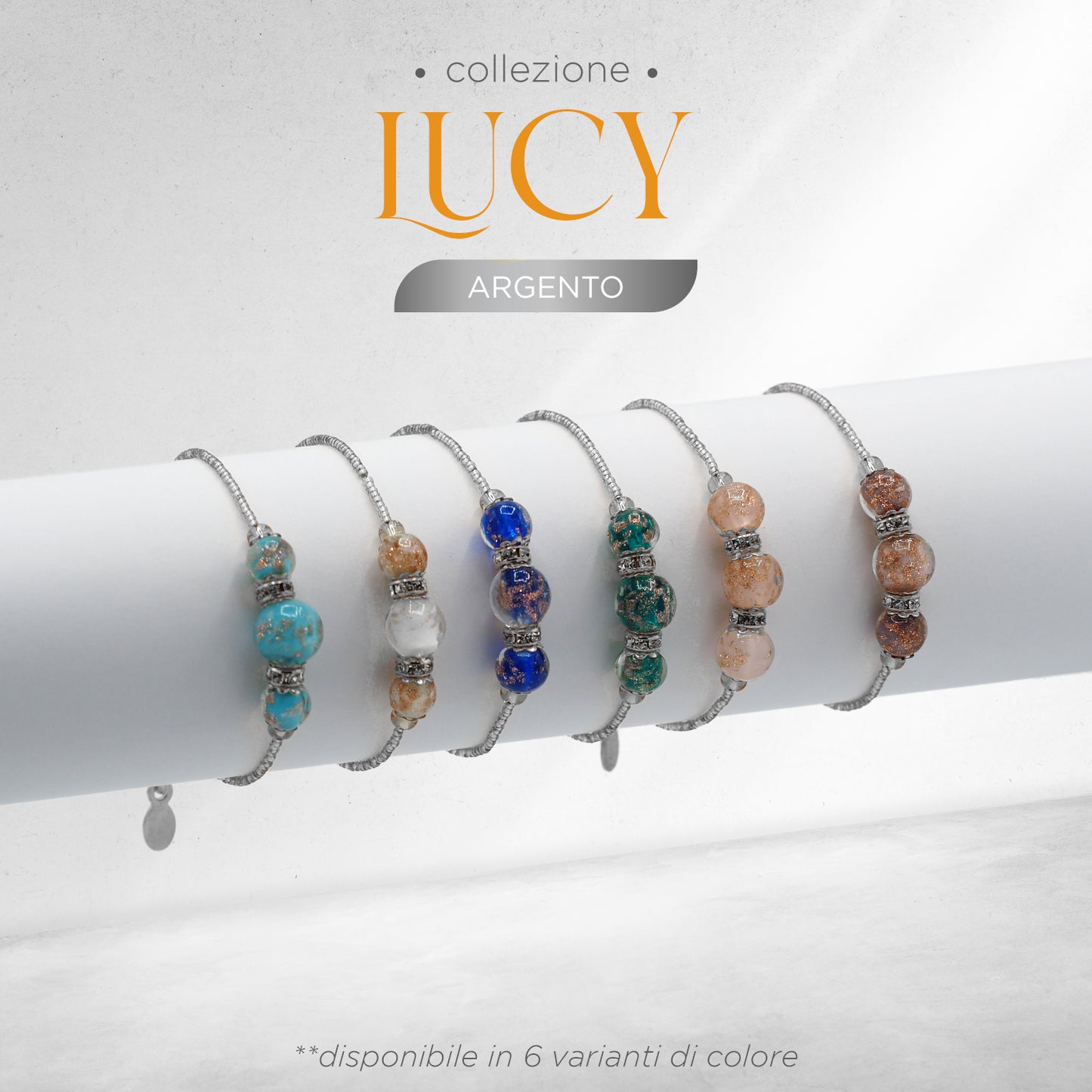 Bracciale LUCY in perle di vetro di Murano idea regalo fashion gioiello elegante