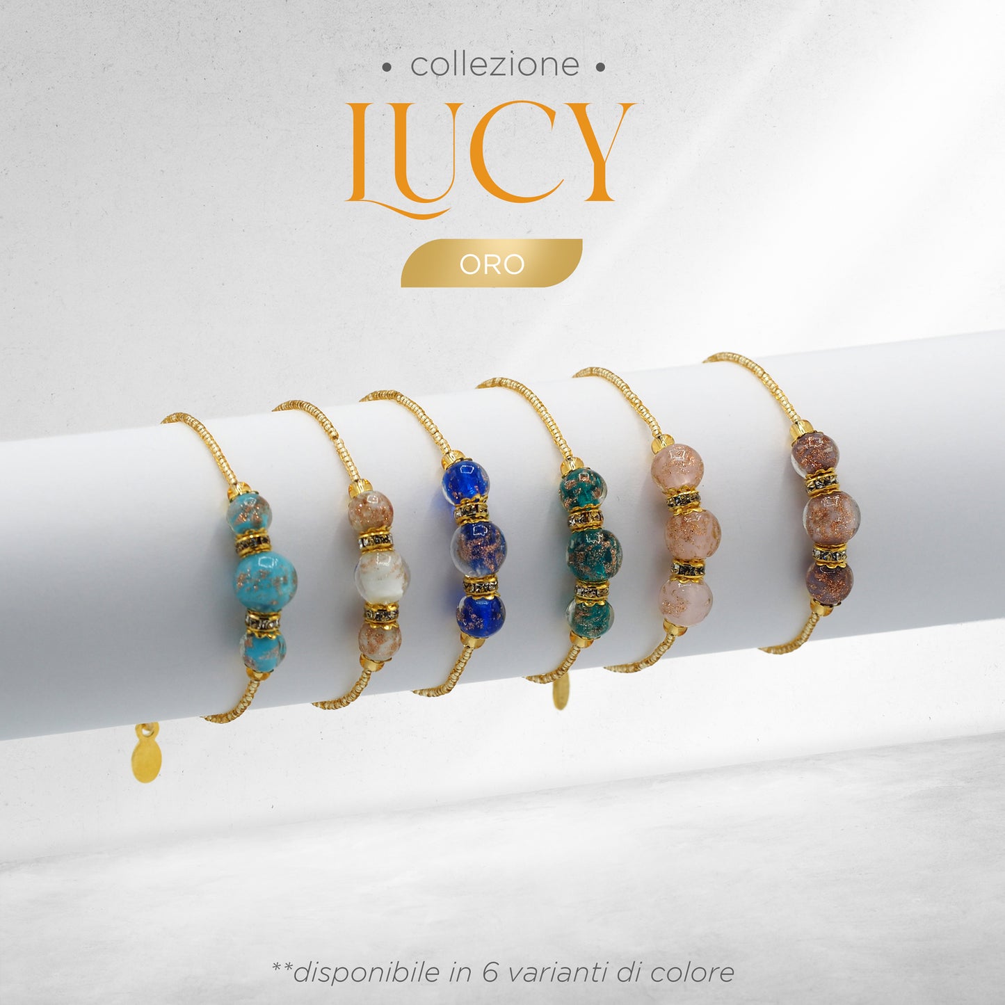 Bracciale LUCY in perle di vetro di Murano idea regalo fashion gioiello elegante