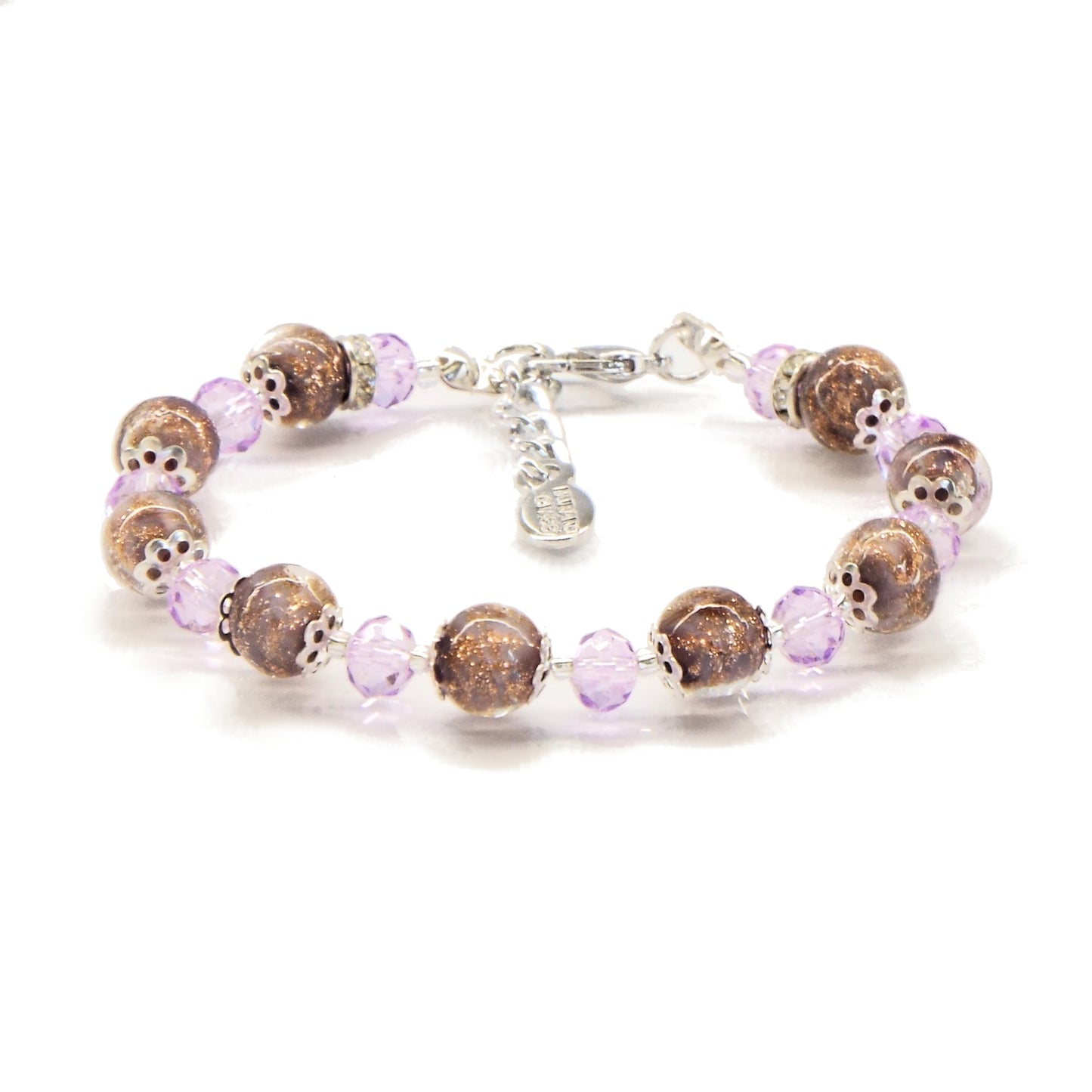 Bracciale ROSE in perle di vetro di Murano idea regalo fashion gioiello elegante