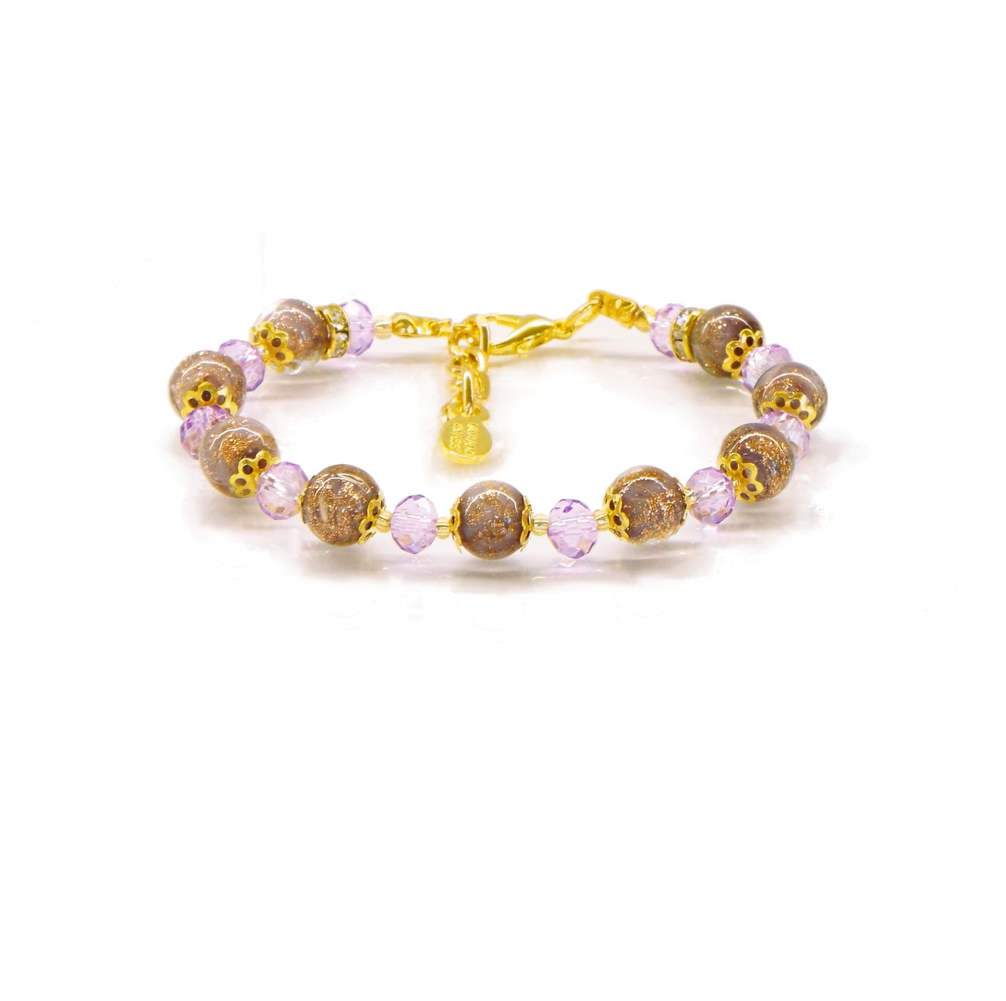 Bracciale ROSE in perle di vetro di Murano idea regalo fashion gioiello elegante