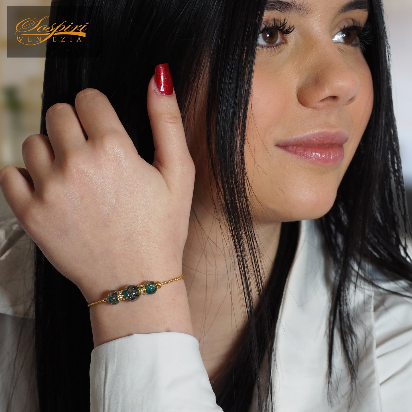 Bracciale LUCY in perle di vetro di Murano idea regalo fashion gioiello elegante