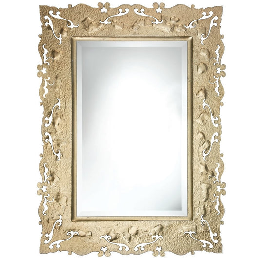 Specchiera da parete rettangolare in vetro Fusione decoro BUCINTORO ORO cm. 60x80