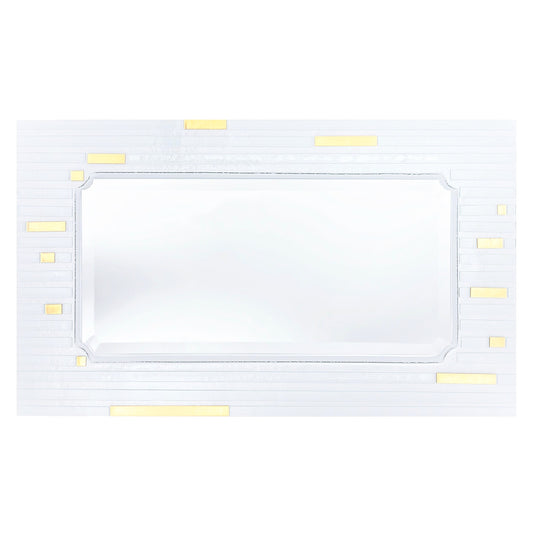 Specchiera da parete rettangolare in vetro Fusione decoro GESSATO Bianco cm. 80X60