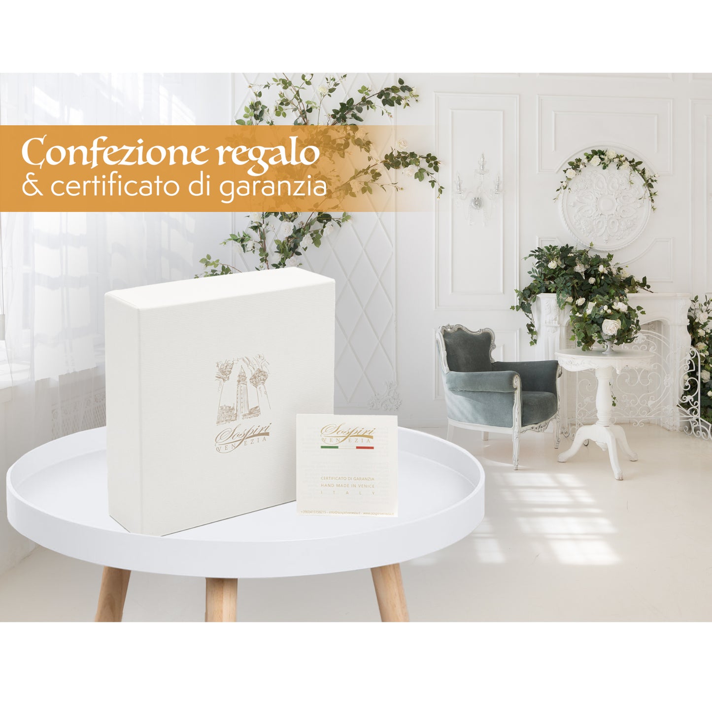 Piatto quadrato in Vetro di Murano, idea regalo bomboniera, decoro oro ALBERO DELLA VITA e Murrine di Murano